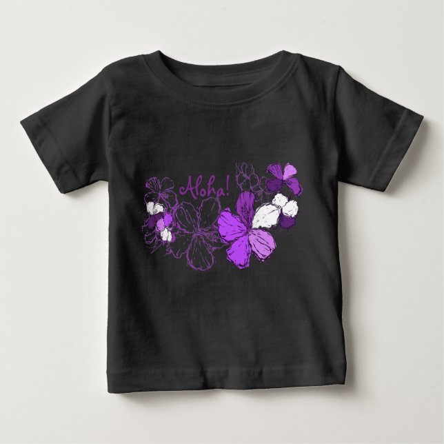 Camiseta De Bebé Doodle Hibiscus Infantil Creeper (Anverso)