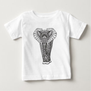 Camiseta De Bebé Doodle modelado fantasía del elefante
