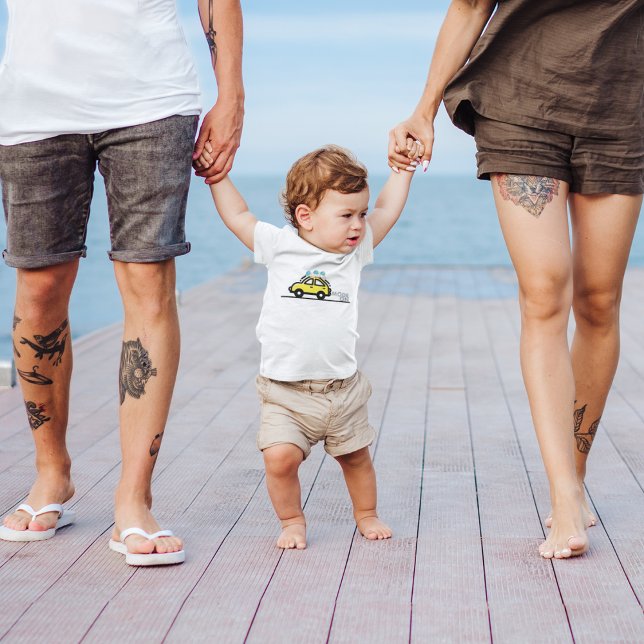 Camiseta De Bebé Doodle Vintage Car (the vintage family holiday vacation season sea travel.)