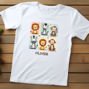 Camiseta De Bebé Doodles animales de Safari caprichosos
