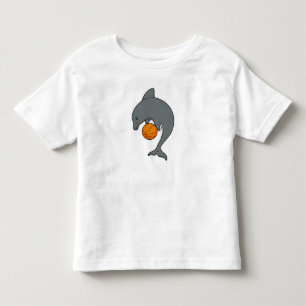 Camiseta De Bebé Dophin como jugador de baloncesto con baloncesto