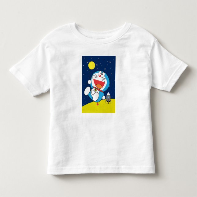 Camiseta De Bebé Doraemon at Space Adventure Design  (Anverso)