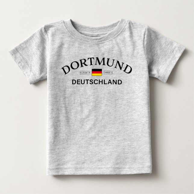 Camiseta De Bebé Dortmund Deutschland Coordenadas Alemán (Anverso)