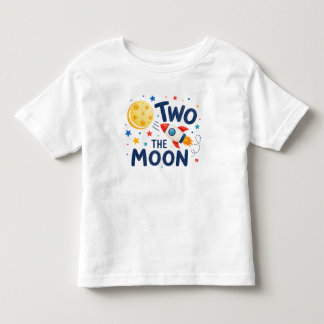 Camiseta De Bebé Dos a la Luna 2do Cumpleaños Cohete Espacio Lindo