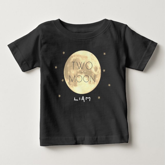 Camiseta De Bebé Dos a la Luna Cumpleaños de 2 años Niño (Anverso)