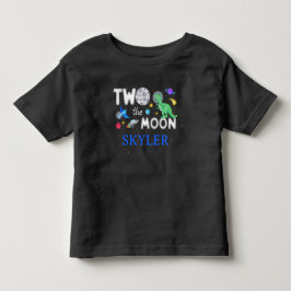 Camiseta De Bebé Dos al astronauta de dinosaurio de la luna cumplea