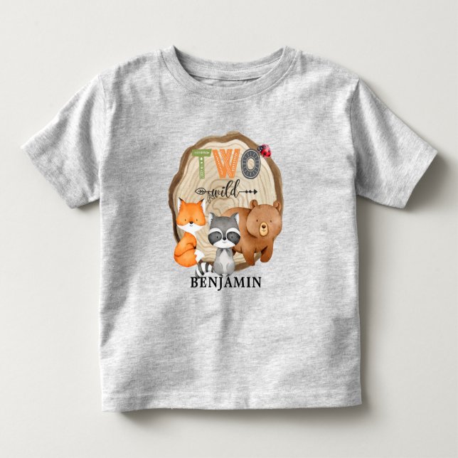 Camiseta De Bebé Dos animales silvestres silvestres de bosques en s (Anverso)