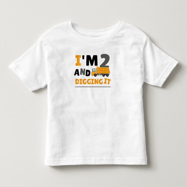 Camiseta De Bebé Dos años, segundo cumpleaños, niño de construcción (Anverso)