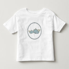 Camiseta De Bebé Dos ballenas marinas Blue & Gold Boutique cumpleañ