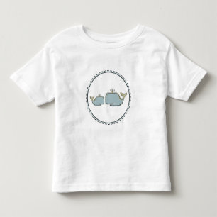 Camiseta De Bebé Dos ballenas marinas Blue & Gold Boutique cumpleañ