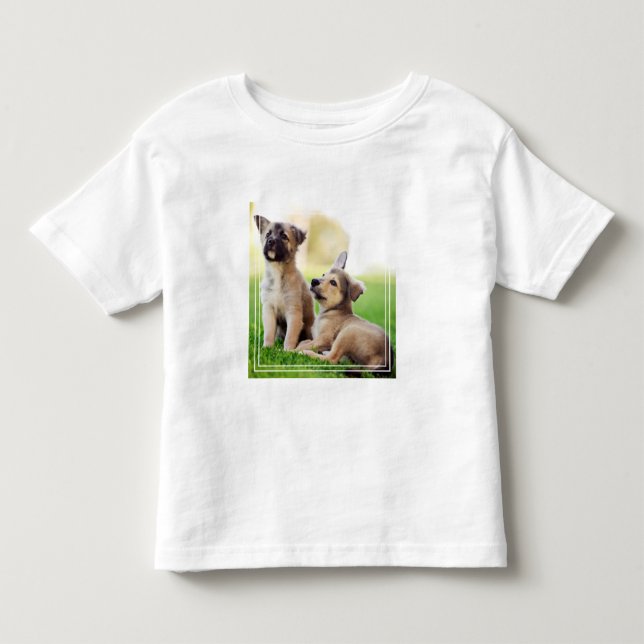Camiseta De Bebé Dos cachorros de pastor alemanes (Anverso)