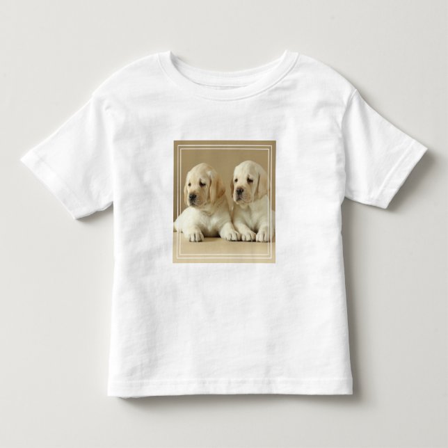 Camiseta De Bebé Dos Cachorros Labrador Dorados (Anverso)