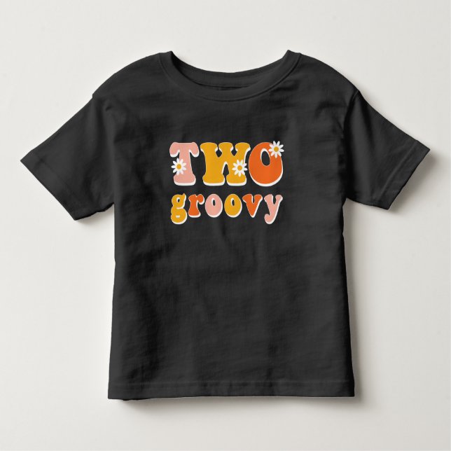 Camiseta De Bebé Dos Camisas Groovy Retro Segundo Cumpleaños (Anverso)