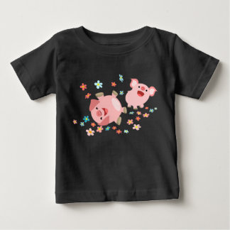 Camiseta De Bebé Dos cerdos Personalizados en la camiseta del bebé