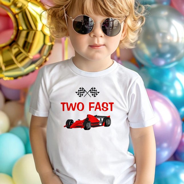 Camiseta De Bebé Dos coches de carrera rápida Red Boy 2º cumpleaños (Subido por el creador)