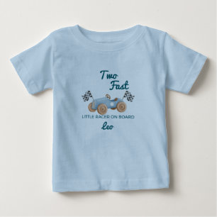 Camiseta De Bebé Dos coches de carreras rápidos Niño Cumpleaños 2 P