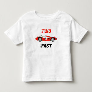 Camiseta De Bebé Dos coches de carreras rojos antiguos rápidos niño