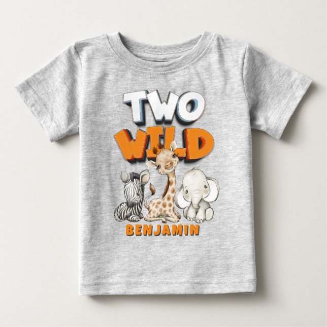 Camiseta De Bebé Dos comics salvajes personalizados Safari segundo  (Anverso)