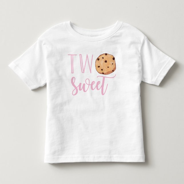 Camiseta De Bebé Dos Cumpleaños de Galletas Rosadas Dulces (Anverso)