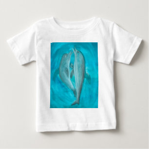 Camiseta De Bebé Dos delfines jugando salvajes y libres en el océan