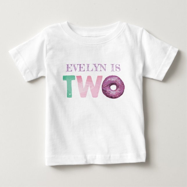 Camiseta De Bebé Dos Donas Cumpleaños Personalizado (Anverso)