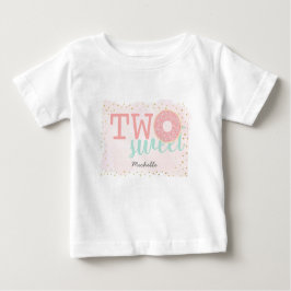 Camiseta De Bebé Dos Donut Rosado Dulce Niña Cumpleaños 2