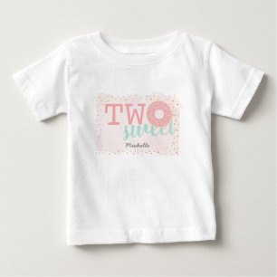 Camiseta De Bebé Dos Donut Rosado Dulce Niña Cumpleaños 2