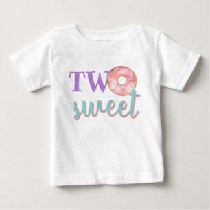 Camiseta De Bebé Dos Dulces Donut Chica Segundo Aniversario