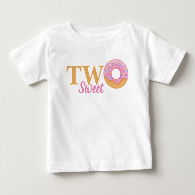 Camiseta De Bebé ¡Dos Dulces! Donut Glaseado con Algodón de Azúcar  (Anverso)