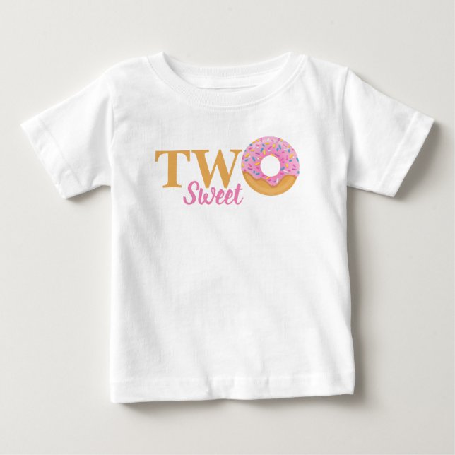 Camiseta De Bebé ¡Dos Dulces! Donut Glaseado de Algodón de Azúcar C (Anverso)