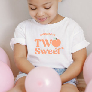 Camiseta De Bebé Dos Dulces Melocotones Fruta Segundo Cumpleaños
