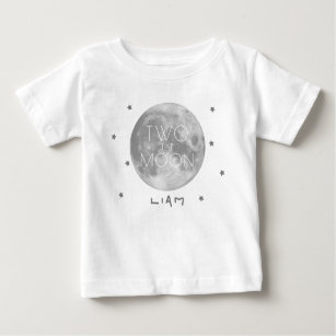 Camiseta De Bebé Dos el niño de segundo cumpleaños de la luna