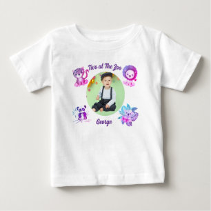 Camiseta De Bebé Dos en el Zoológico Cumpleaños de Animales de la J