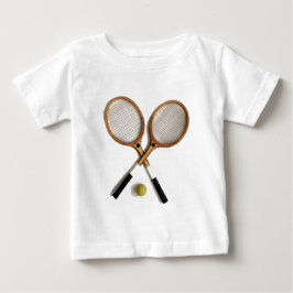 Camiseta De Bebé dos estafas de tenis del vintage, deportes,