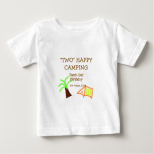 Camiseta De Bebé Dos felices campamento cumpleaños 2 años árbol cam