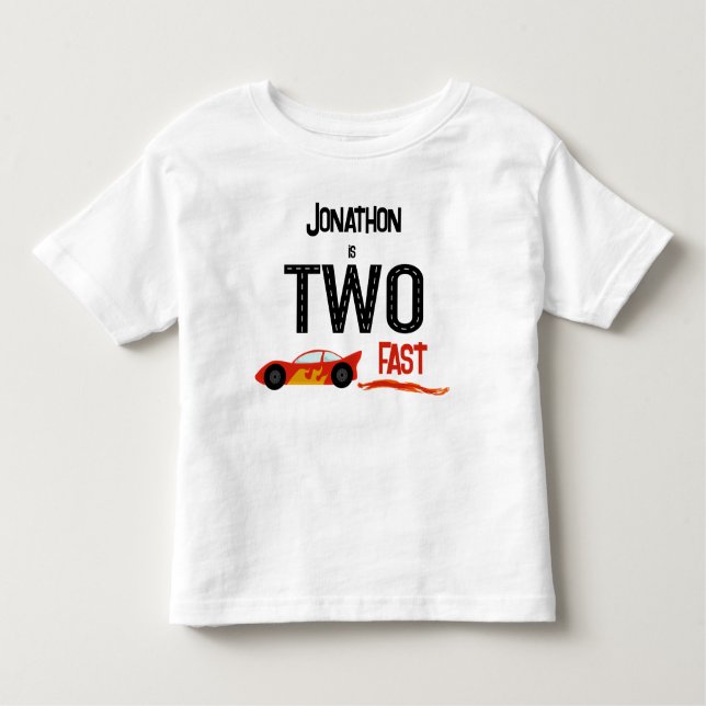 Camiseta De Bebé DOS fiestas de cumpleaños de segundo racecar rápid (Anverso)
