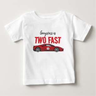 Camiseta De Bebé Dos Fiestas del segundo cumpleaños de Fast Race Ca