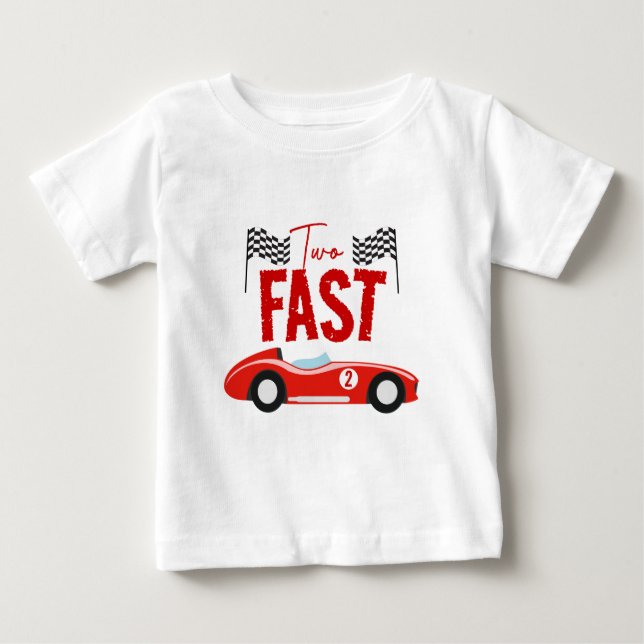 Camiseta De Bebé Dos Fiestas del segundo cumpleaños de Fast Race Ca (Anverso)