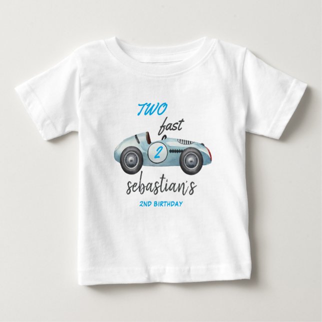 Camiseta De Bebé Dos invitaciones de cumpleaños para el auto Fast B (Anverso)