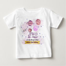 Camiseta De Bebé Dos La Luna 2do Cumpleaños Chica Luna Estrellas Co