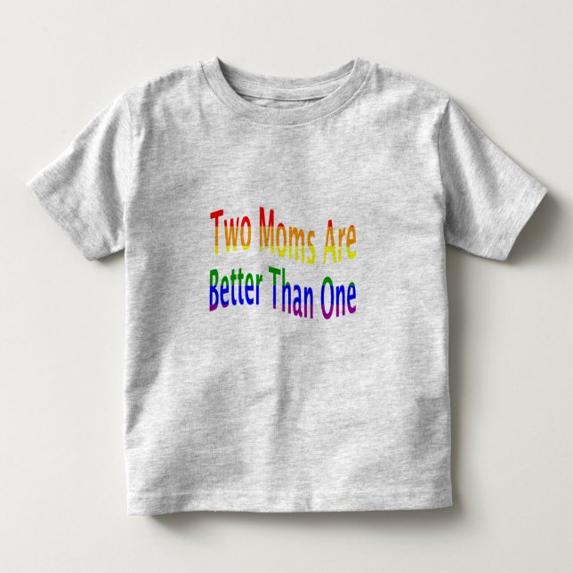 Camiseta De Bebé Dos mamáes mejoran (el arco iris) (Anverso)