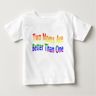 Camiseta De Bebé Dos mamás mejores (arco iris)