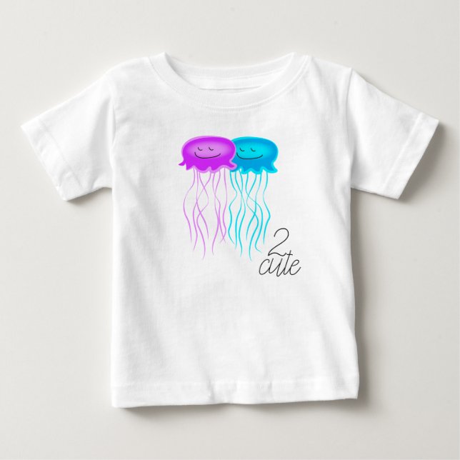 Camiseta De Bebé Dos medusas Personalizados (Anverso)