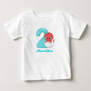 Camiseta De Bebé Dos meses lindo dinosaurio bebé camiseta
