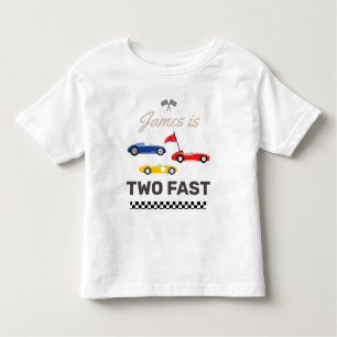 Camiseta De Bebé Dos niños de auto de carrera rápida en segundo cum