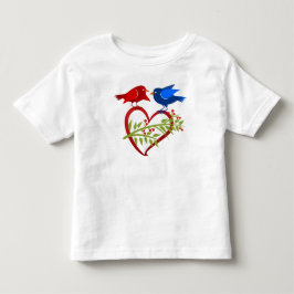 Camiseta De Bebé Dos pajaritos con corazón abierto