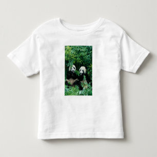 Camiseta De Bebé Dos pandas comiendo bambú juntos, Wolong