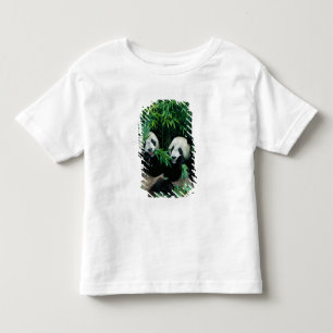 Camiseta De Bebé Dos pandas comiendo bambú juntos, Wolong