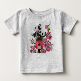 Camiseta De Bebé Dos pandas montan una motocicleta