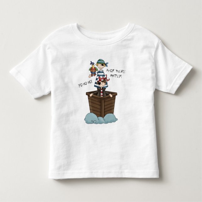 Camiseta De Bebé Dos Piratas En Barco Pirata Con Loro (Anverso)